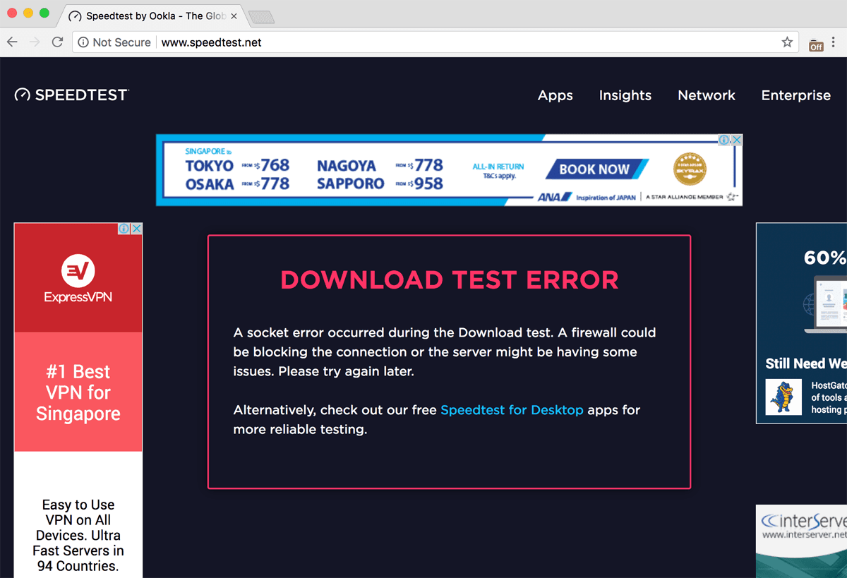 ExpressVPN khóa mạng