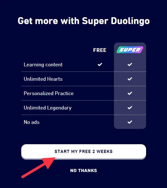 tai khoan duolingo super hoc ngoai ngu 1